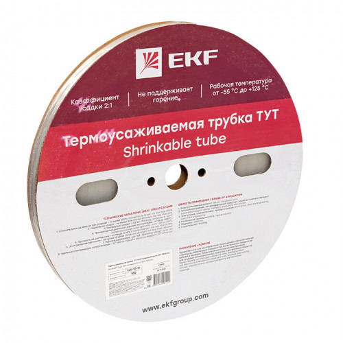 Термоусаживаемая трубка ТУТ 10/5 прозрачная рулон PROxima | tut-10-tr | EKF