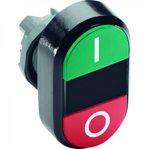 Кнопка двойная MPD2-11B (зеленая/красная) непрозрачная черная ли нза с текстом (I/O) | 1SFA611131R1106 | ABB