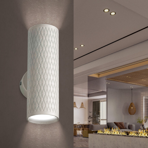 Декоративная подсветка WL46 WH MR16 GU10 12Вт белый IP20 для интерьера стен фасадов зданий | Б0058501 | ЭРА