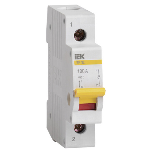 Выключатель нагрузки модульный (мини-рубильник) ВН-32 1Р 100А | MNV10-1-100 | IEK