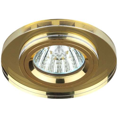 Светильник светодиодный DK7 GD/YL декор стекло круглое MR1612V/220V 50W золото/желтый | C0043794 | ЭРА