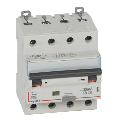 Выключатель автоматический дифференциального тока DX3 6000 4п 25А С 30мА тип AС | 411188 | Legrand