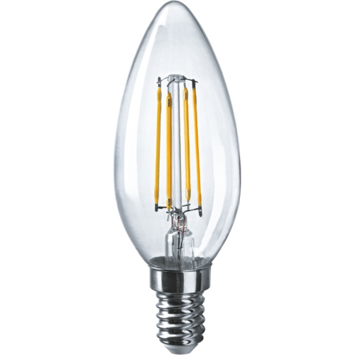 Лампа светодиодная LED 4Вт Е14 230В 4000К NLL-F-C35-4-230-4K-E14 свеча прозрачная | 61339 | Navigator