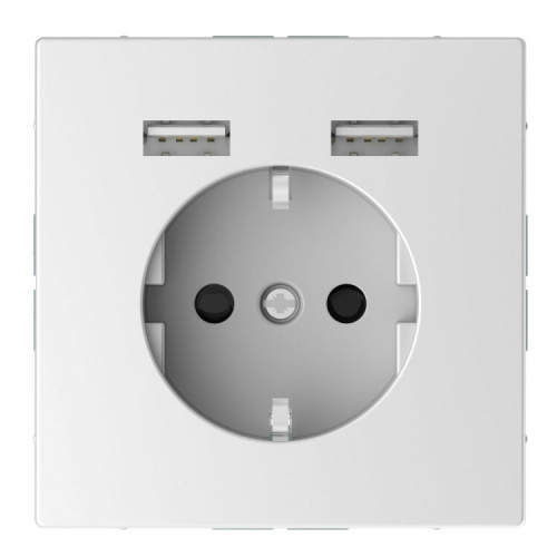 MERTEN SDL Розетка Schuko с 2 USB c зарядным устройством 2,4 A белый лотос   | MTN2366-6035 |  Schneider Electric