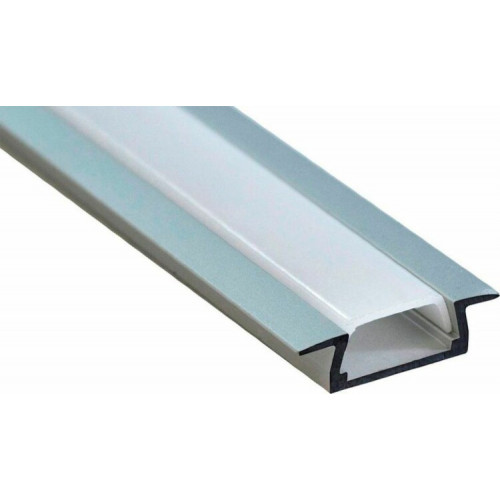 Профиль алюминиевый для светодиодной ленты встраиваемый с заглушками серебро CAB251 2м ( в комплекте 2 заглушки) | 10265 | FERON