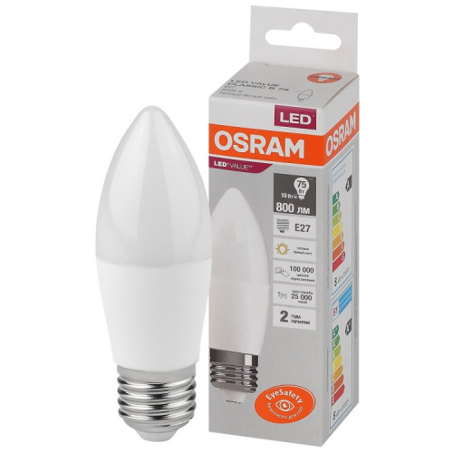 Лампа светодиодная LED Value CL- B 10W/830 230V E27 10X1 | 4058075579538 | OSRAM