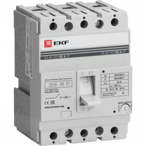 Автоматический выключатель ВА-99 160/40А 3P 35кА EKF PROxima | mccb99-160-40 | EKF