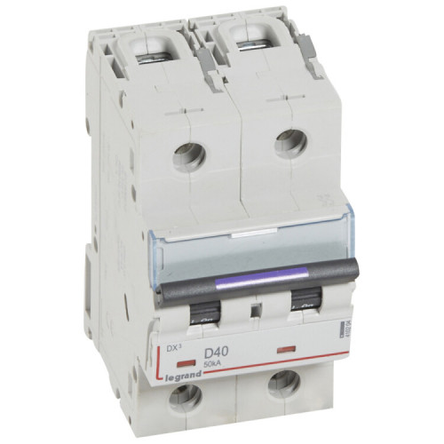 Выключатель автоматический двухполюсный DX3 40А D 50кА (3 мод) | 410204 | Legrand