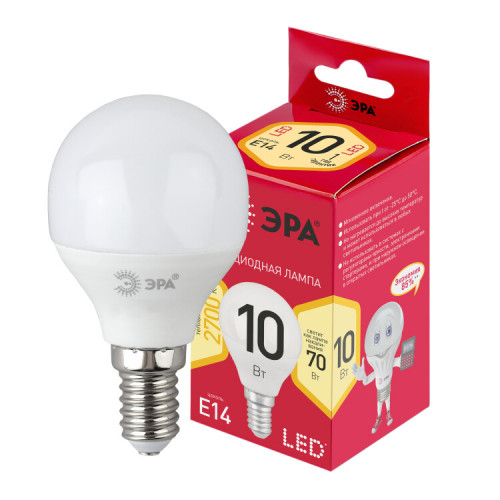 Лампа светодиодная RED LINE LED P45-10W-827-E14 R E14 10Вт свеча теплый белый свет | Б0052378 | ЭРА
