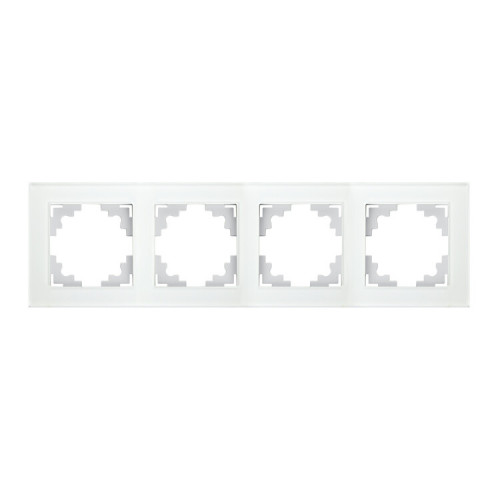 Рамка горизонтальная 4-местная, серия Катрин, GFR00-7004-01, белый | 39257 | STEKKER