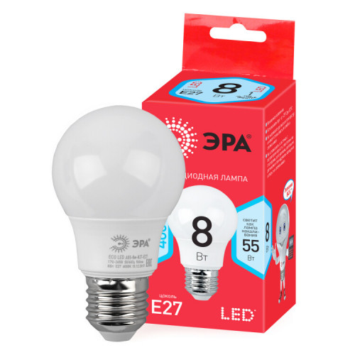 Лампа светодиодная RED LINE LED A55-8W-840-E27 R E27 8Вт нейтральный белый свет | Б0052382 | ЭРА