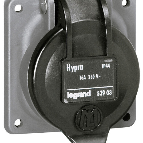 Встраиваемая розетка Hypra - IP 44 - 2К+З - бытовая - 250 В - 16 А - пластик | 053903 | Legrand