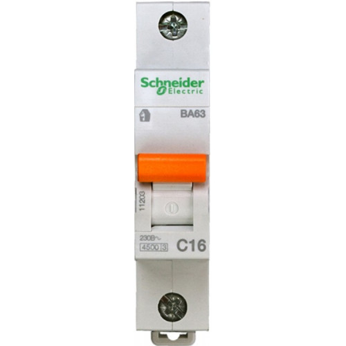 Выключатель автоматический однополюсный ВА63 16А C 4,5кА | 11203 | Schneider Electric