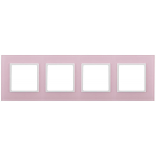 14-5104-30 Электроустановка ЭРА Рамка на 4 поста, стекло, Эра Elegance, розовый+бел | Б0034538 | ЭРА