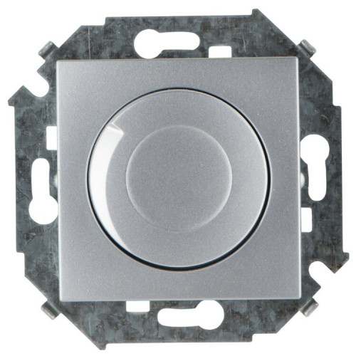 Simon 15 Алюминий Светорегулятор поворотно-нажимной, 500Вт, 230В, винт. зажим | 1591311-033 | Simon