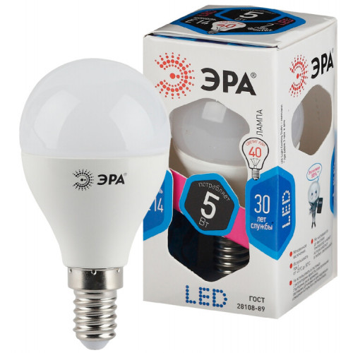Лампа светодиодная LED P45-5W-840-E14 | Б0028487 | ЭРА