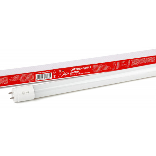 Лампа cветодиодная ECO LED T8-10W-840-G13-600mm (диод,трубка стекл,10Вт,нейтр,непов. G13) (30/1260) | Б0032974 | ЭРА