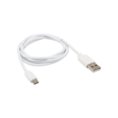 USB кабель microUSB длинный штекер 1 м белый | 18-4269 | REXANT