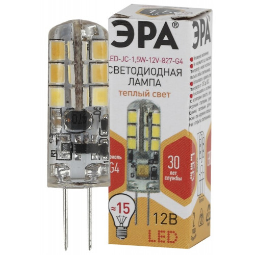 Лампа светодиодная LED JC-1,5W-12V-827-G4 | Б0033188 | ЭРА