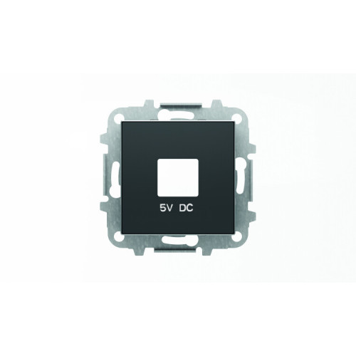 Накладка для механизмов зарядного устройства USB, арт.8185, серия SKY, цвет чёрный барх.|2CLA858500A1501| ABB