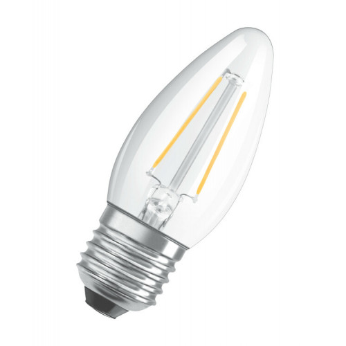 Лампа светодиодная филаментная LED STAR Classic B 5W, прозрачная колба, Е27 LSCLB60 CL 5W/827 230V FILE2710X1RU | 4058075212398 | Osram