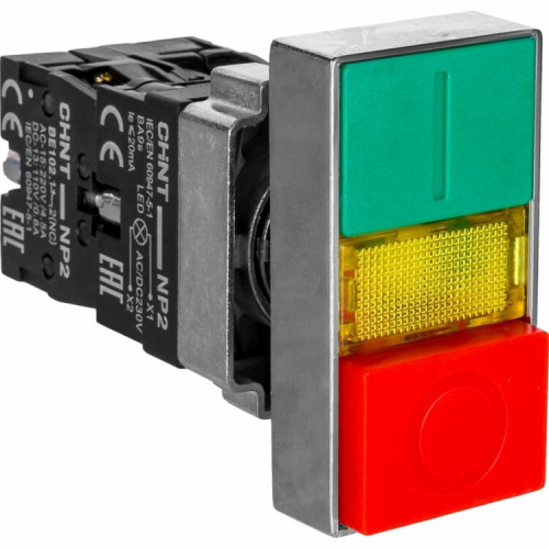 Двойная кнопка NP2-EW8465 1НО+1НЗ AC/DC 220/230В(LED) IP40 | 574745 | CHINT