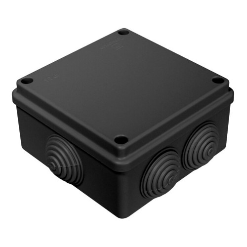 Коробка распределительная для о/п безгалогенная (HF) черная 100х100х50 (60шт/кор) IP55 | 40-0300-9005 | Промрукав