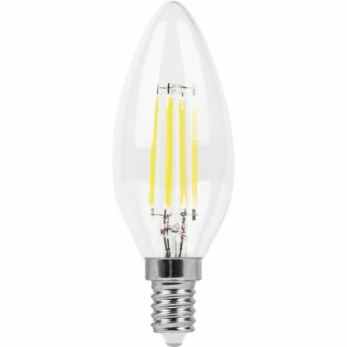 Лампа светодиодная LB-713 (11W) 230V E14 4000K филамент С35 прозрачная | 38008 | FERON