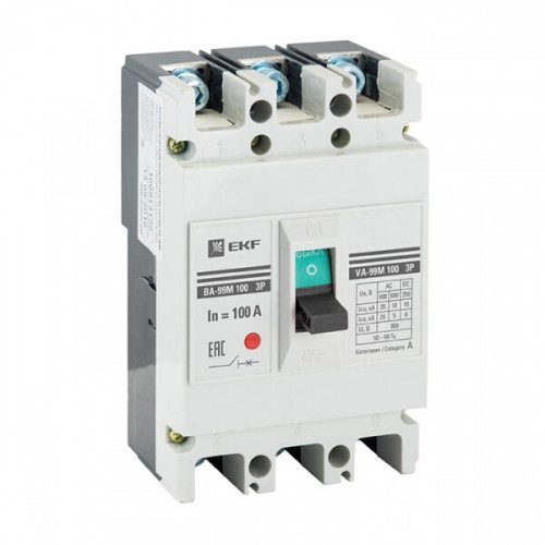 Выключатель автоматический ВА-99М 100/100А 3P 35кА с электромагнитным расцепителем EKF PROxima | mccb99-100-100m-ma | EKF