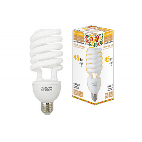 Лампа энергосберегающая КЛЛ 45Вт Е27 840 cпираль НЛ-HS | SQ0347-0035 | TDM