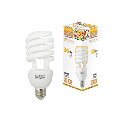 Лампа энергосберегающая КЛЛ 36Вт Е27 840 cпираль НЛ-HS | SQ0347-0032 | TDM