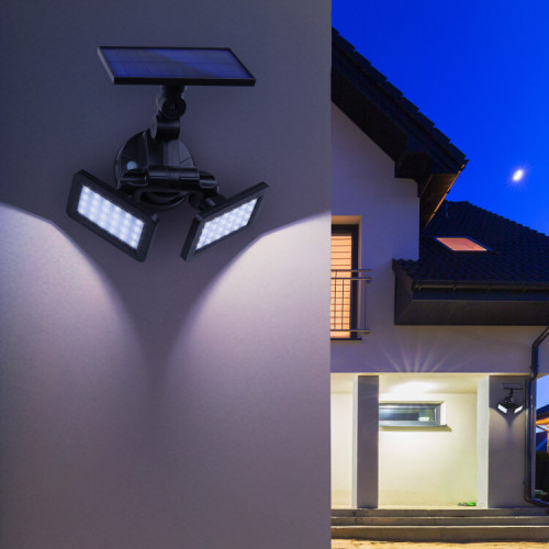 ERAFS020-41 Фасадный светильник с двумя световыми панелями на солнечной батарее,2х24LED,180lm | Б0044489 | ЭРА