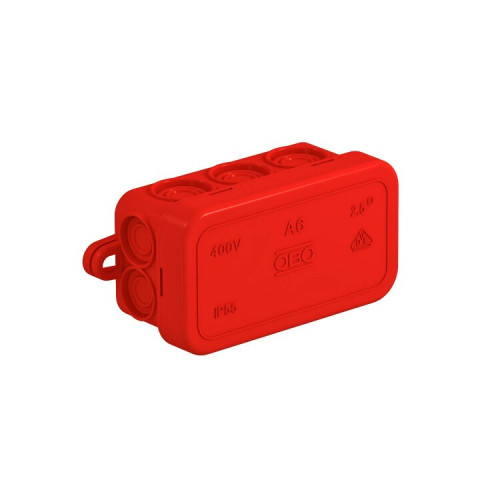 Коробка распределительная A6, 80x43x36 мм, красная (A 6 HF RO) | 2000003 | OBO Bettermann