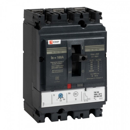 Выключатель автоматический ВА-99C (Compact NS) 160/25А 3P 36кА PROxima | mccb99C-160-25 | EKF