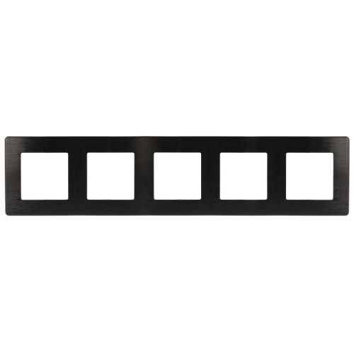 Рамка для розеток и выключателей серия 12 12-5105-06 на 5 постов, сатин, чёрный | Б0052544 | ЭРА