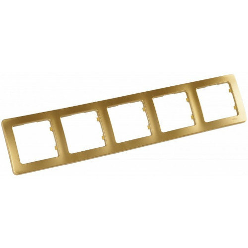 Рамка пятиместная, скрытой установки, цвет золото | Р405-07 | HEGEL