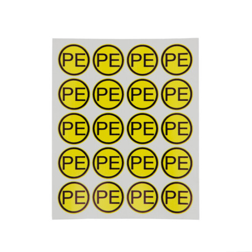 Наклейка знак электробезопасности «PE» d - 20 мм (20 шт на листе) | 55-0004 | REXANT