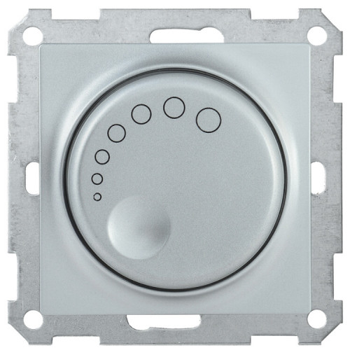 BOLERO серебрянный Светорегулятор поворотный с индикатором 600Вт СС10-1-1-Б| EDB11-0600-K23 | IEK