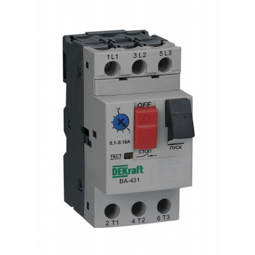 Выключатель автоматический для защиты электродвигателей 3P 6,3-10,0A 100кА ВА-431 | 21229DEK | DEKraft