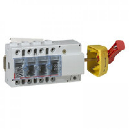 Выключатель-разъединитель Vistop - 100 A - 4П - рукоятка сбоку - красная рукоятка / желтая панель | 022327 | Legrand