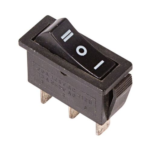 Выключатель клавишный 250V 10А (3с) ON-OFF-ON черный с нейтралью | 36-2220 | REXANT