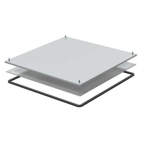Кассетная рамка с выемкой для напольного покрытия для монтажного основания 383x383x7 мм (сталь) (BEK F350-2 3) | 7400752 | OBO Bettermann