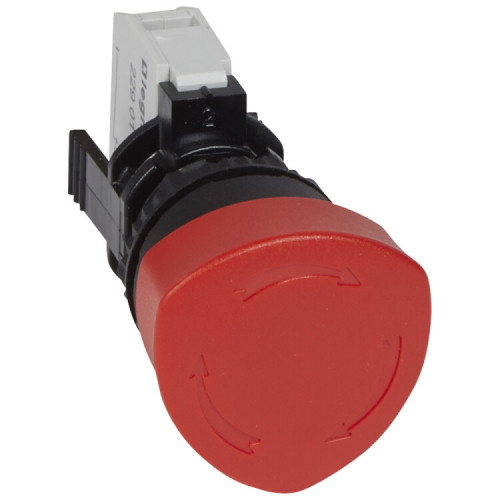 Osmoz Кнопка с грибовидным толкателем 40 - кнопка с возвратом-поворотом - для аварийного отключения, Н.З. - IP 66 - красный | 023720 | Legrand