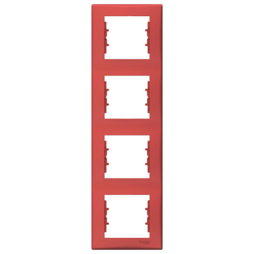 Sedna Красная Рамка 4-ая вертикальная | SDN5802041 | Schneider Electric
