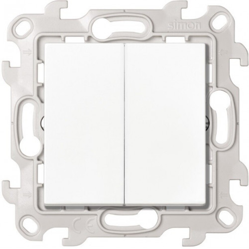 Кнопочный двухклавишный выключатель 10A  белого цвета S24 Harmonie | 2410151-030 | Simon