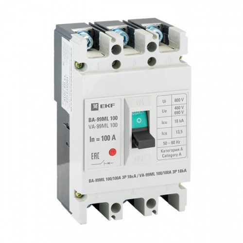 Автоматический выключательВА-99М 100/100А 3P 18кА EKF Basic | mccb99-100-100mI | EKF