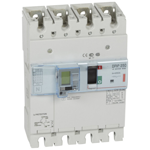 Автоматический выключатель DPX3 250 - эл. расц. - с диф. защ. - 36 кА - 400 В~ - 4П - 250 А | 420359 | Legrand