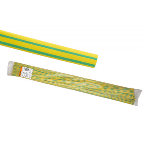 Термоусаживаемая трубка ТУТнг 8/4 желто-зеленая по 1м (50 м/упак) | SQ0518-0210 | TDM