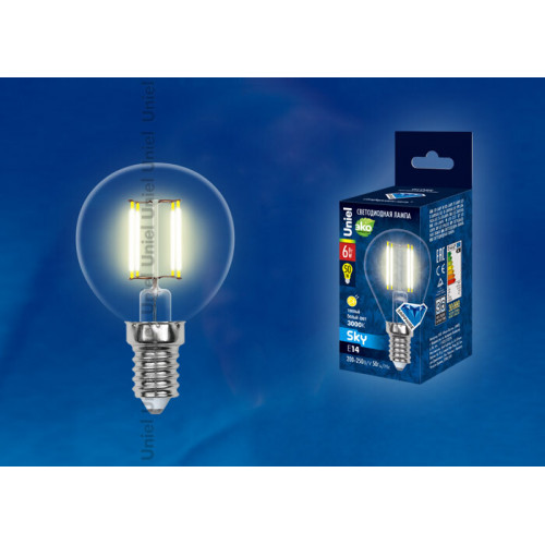 Лампа светодиодная LED-G45-6W/WW/E14/CL PLS02WH LED. 