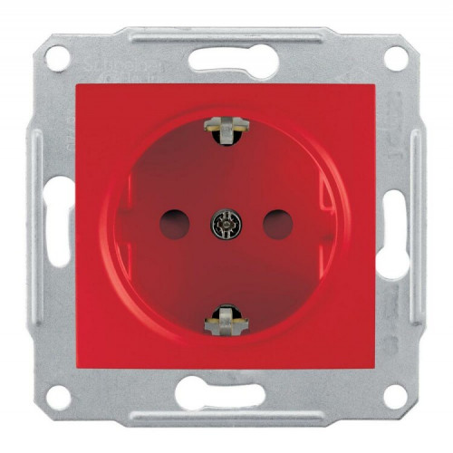 Sedna Красная Розетка с/з с защитными шторками спец. | SDN3000341 | Schneider Electric